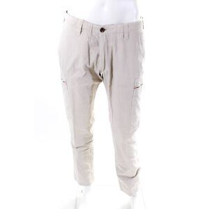 JW Brine Mens Cotton Button Closure Zip Fly Skinny Cargo Pants Beige Size 50
